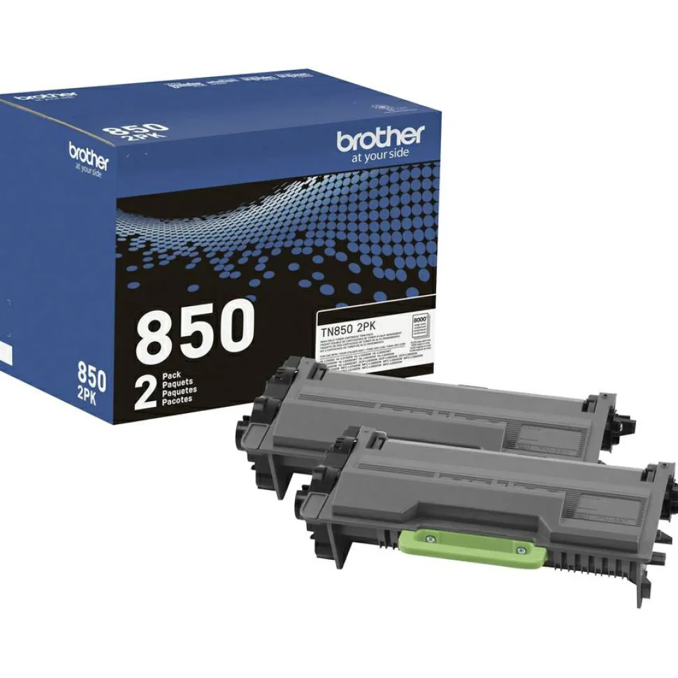 Brother TN-850 Original High Yield Laser Toner Cartridge - Twin-pack - Black - 1 Box
