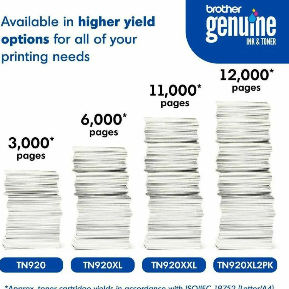 Brother TN920 Toner, 3,000 Page-Yield, Black