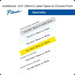 Brother TZe-141 Black-On-Clear Tape, 0.75