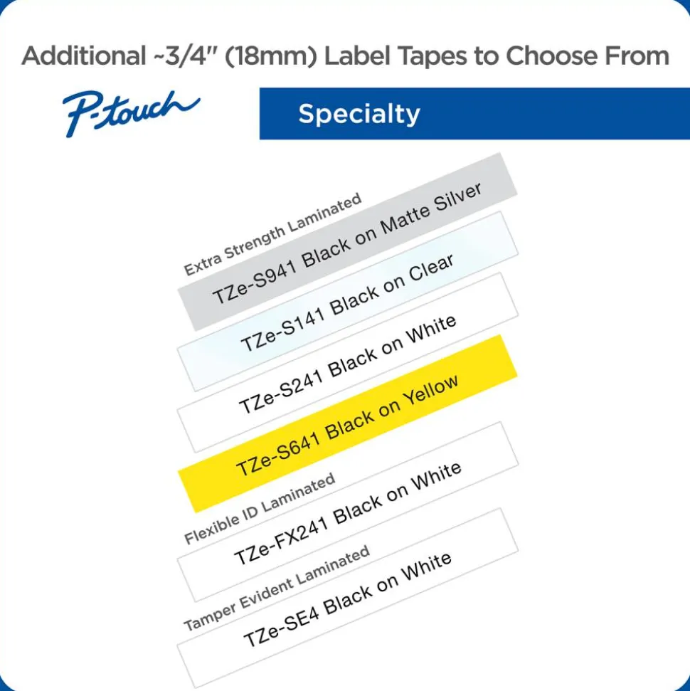 Brother TZe-141 Black-On-Clear Tape, 0.75" x 26.2'