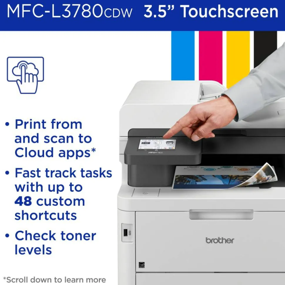 Brother Wireless MFC-L3780CDW Digital Laser Color All-in-One Printer, Copy/Fax/Print/Scan