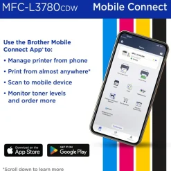 Brother Wireless MFC-L3780CDW Digital Laser Color All-in-One Printer, Copy/Fax/Print/Scan