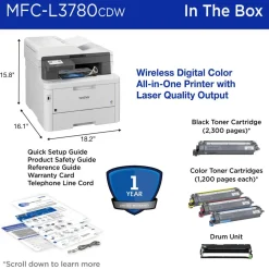 Brother Wireless MFC-L3780CDW Digital Laser Color All-in-One Printer, Copy/Fax/Print/Scan