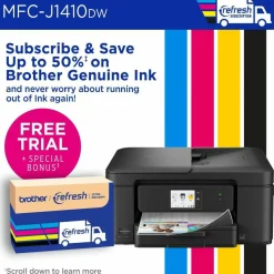 Brother Work Smart MFC-J1410DW Wired & Wireless Inkjet Multifunction Printer - Color - Black