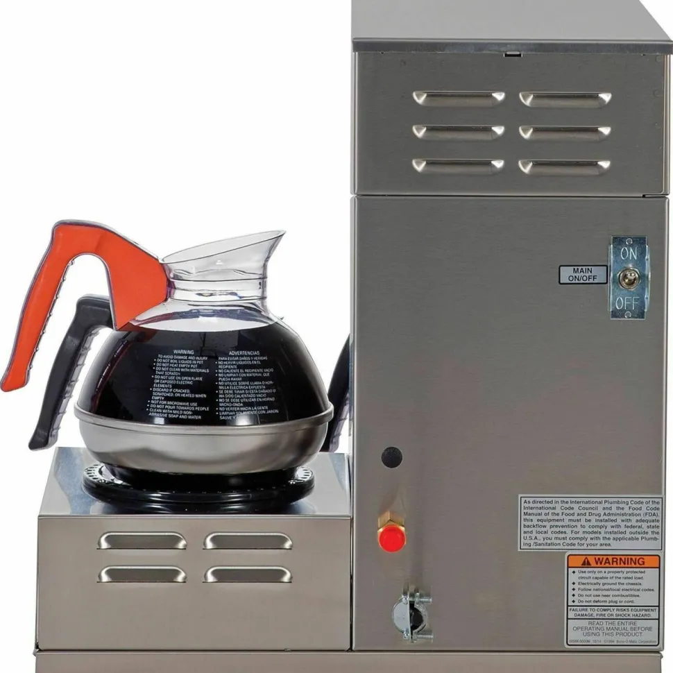 BUNN Axiom 15-3 12-Cup Low Profile Automatic Coffee Brewer, Gray/Stainless Steel