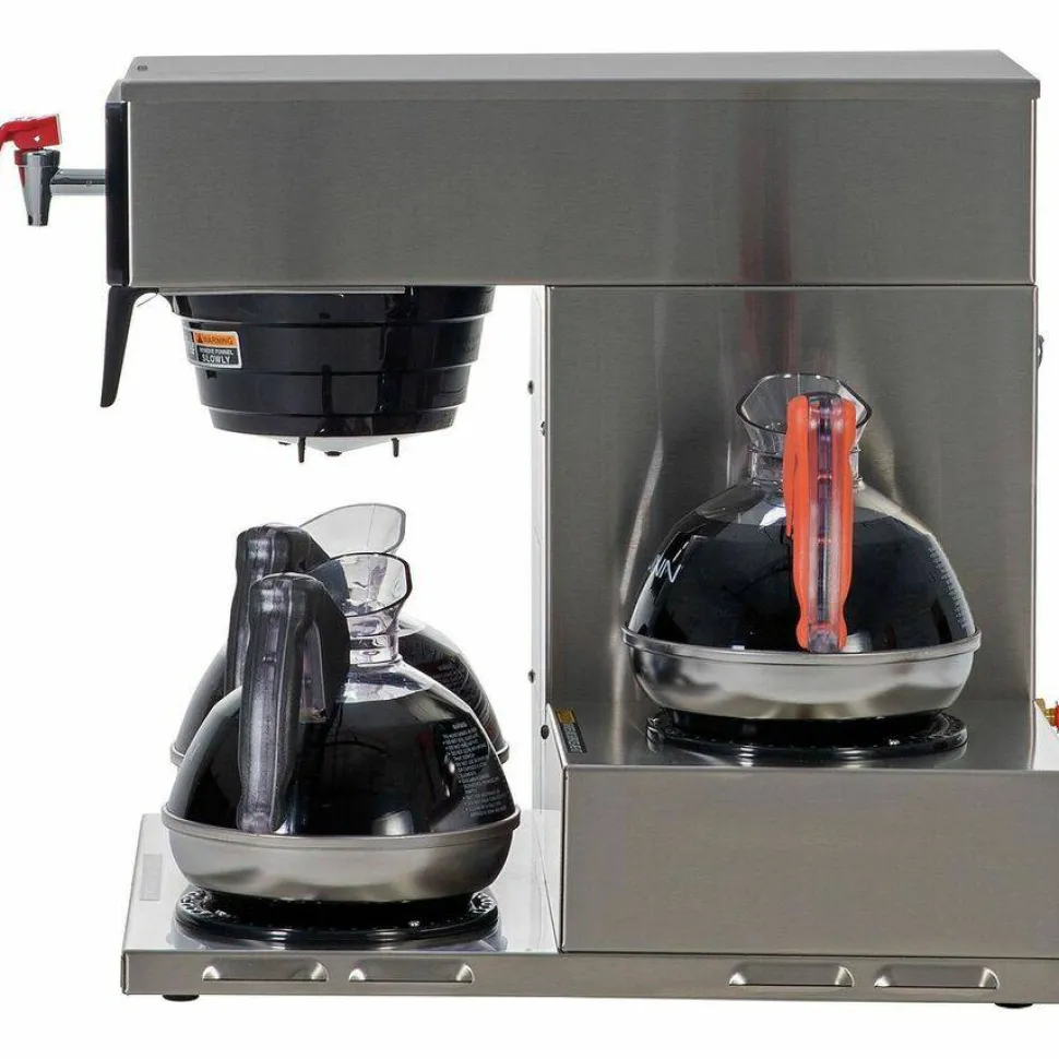 BUNN Axiom 15-3 12-Cup Low Profile Automatic Coffee Brewer, Gray/Stainless Steel