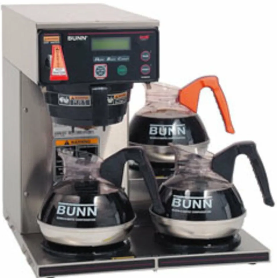BUNN Axiom 15-3 12-Cup Low Profile Automatic Coffee Brewer, Gray/Stainless Steel