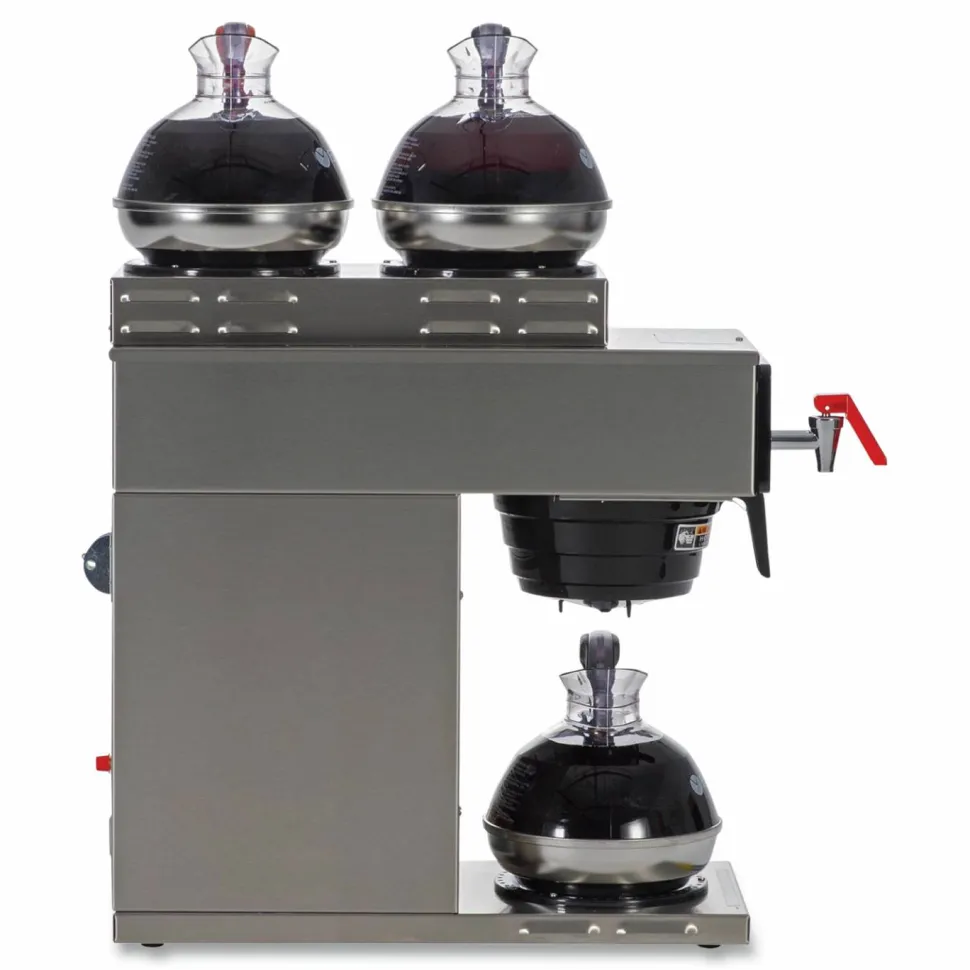 BUNN AXIOM DV-3 12-Cup Dual-Voltage Coffee Brewer with 3 Warmers, Silver/Black