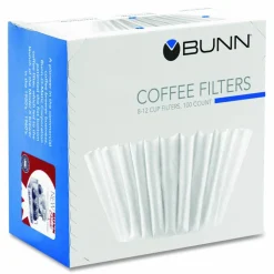 BUNN Coffee Filters, 8 to 12 Cup Size, Flat Bottom, 100/Pack