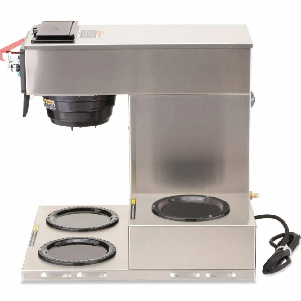 BUNN CWTF-3 Three Burner Automatic Coffee Brewer, 12-Cup, Black/Stainless Steel