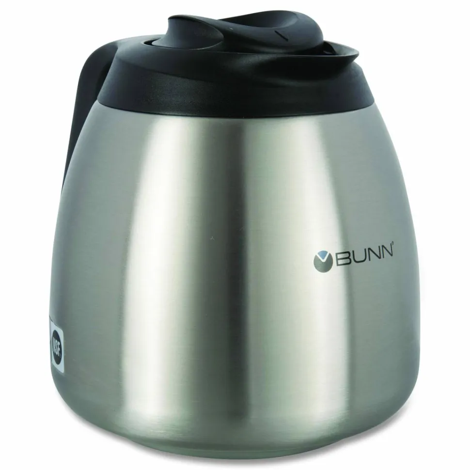 BUNN Thermal Carafe, 64 oz, Stainless Steel/Black
