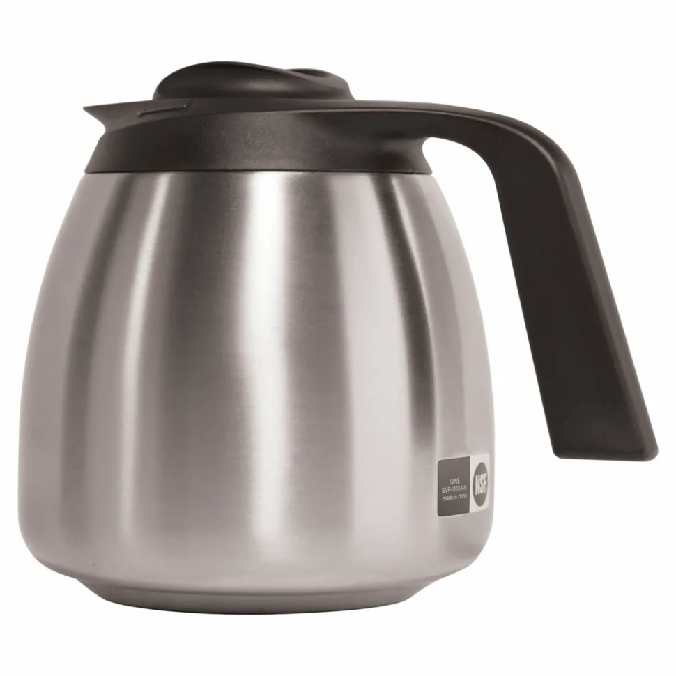 BUNN Thermal Carafe, 64 oz, Stainless Steel/Black