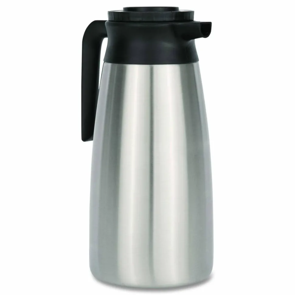 BUNN Thermal Vacuum Pitcher, 64 oz, Stainless Steel/Black