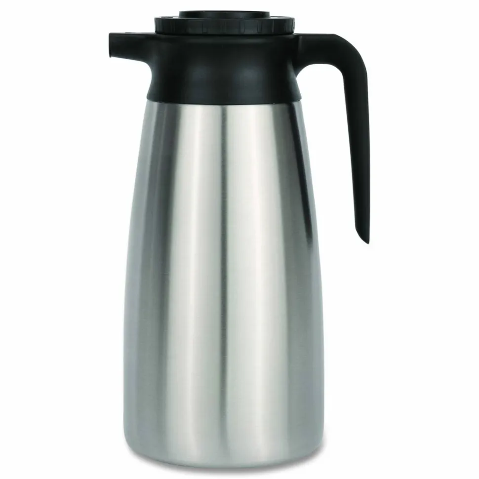 BUNN Thermal Vacuum Pitcher, 64 oz, Stainless Steel/Black