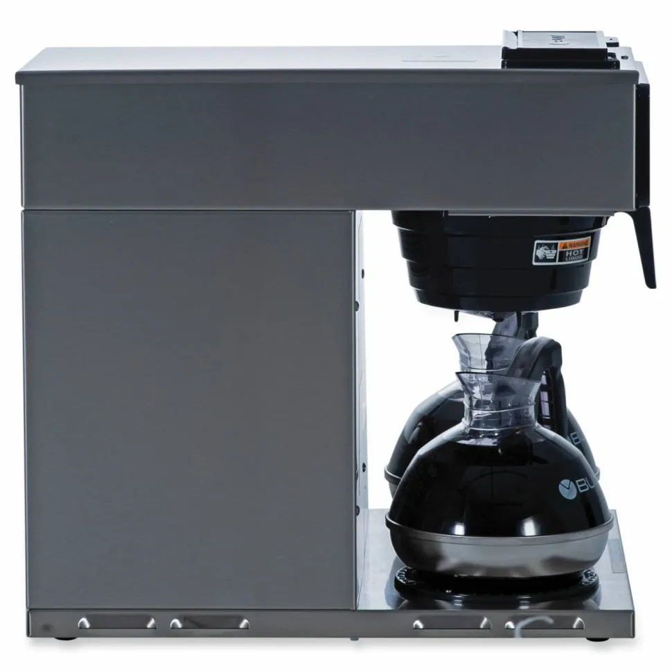 BUNN VP17-3 12-Cup Pour-Over Coffee Maker with Three Warmers, Stainless Steel/Black