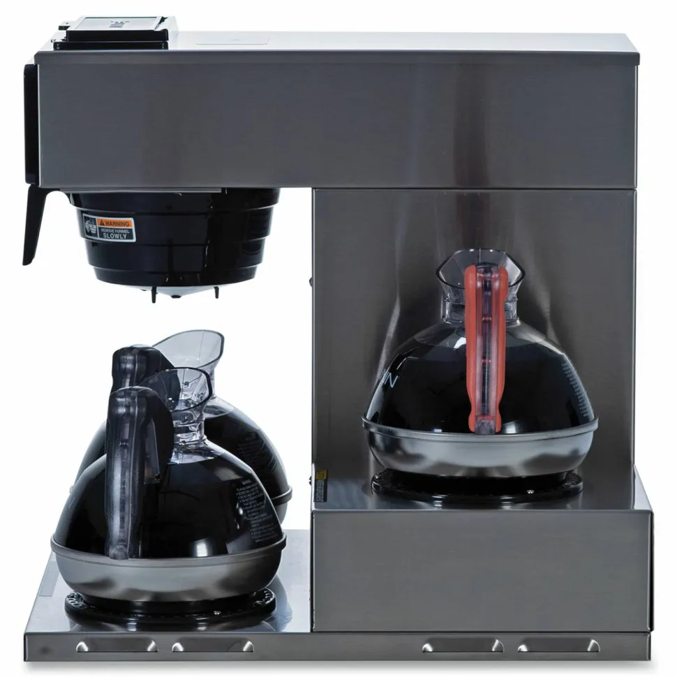 BUNN VP17-3 12-Cup Pour-Over Coffee Maker with Three Warmers, Stainless Steel/Black