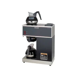 Bunn VPR 12-Cup Commercial Pourover Coffee Brewer With 2 Glass Decanters, Black/Stainless Steel