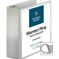 Business Source Basic D-Ring White View Binders - 4