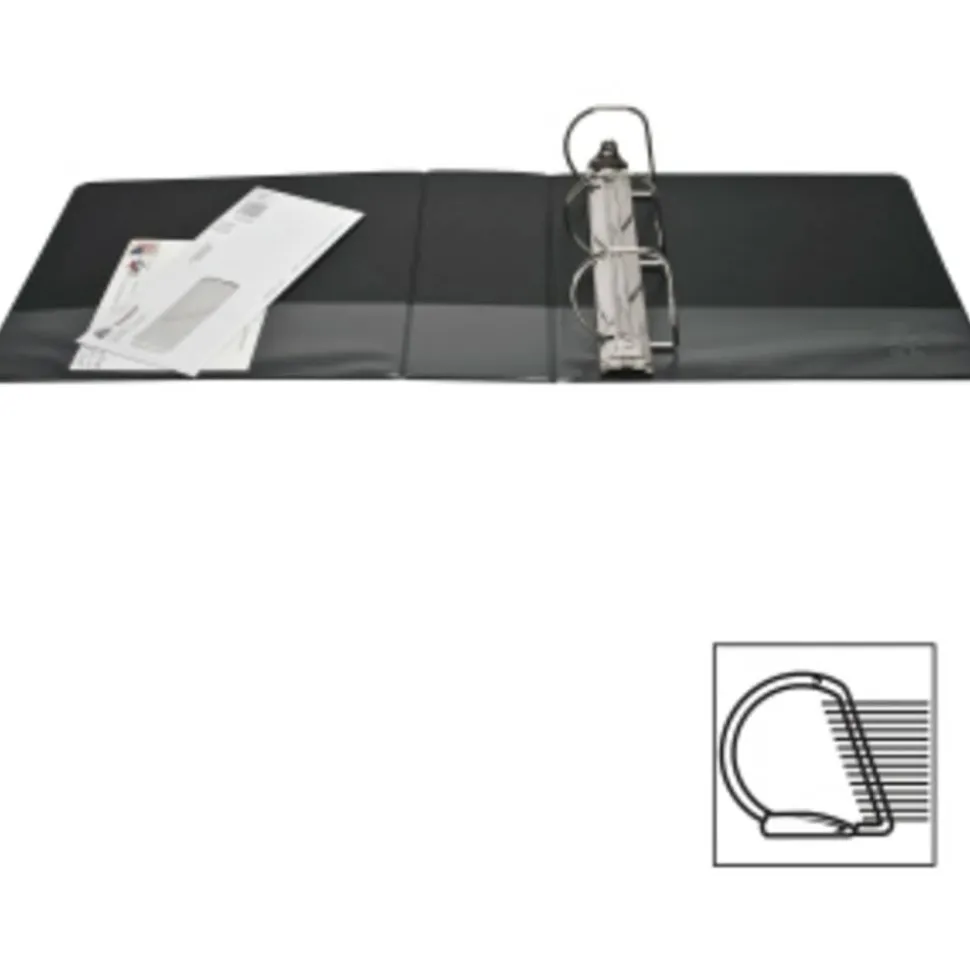 Business Source Basic D-Ring View Binders - 4" Binder Capacity - Letter - 8 1/2" x 11" Sheet Size - D-Ring Fastener(s) - Polypropylene - Black - 1 / Each