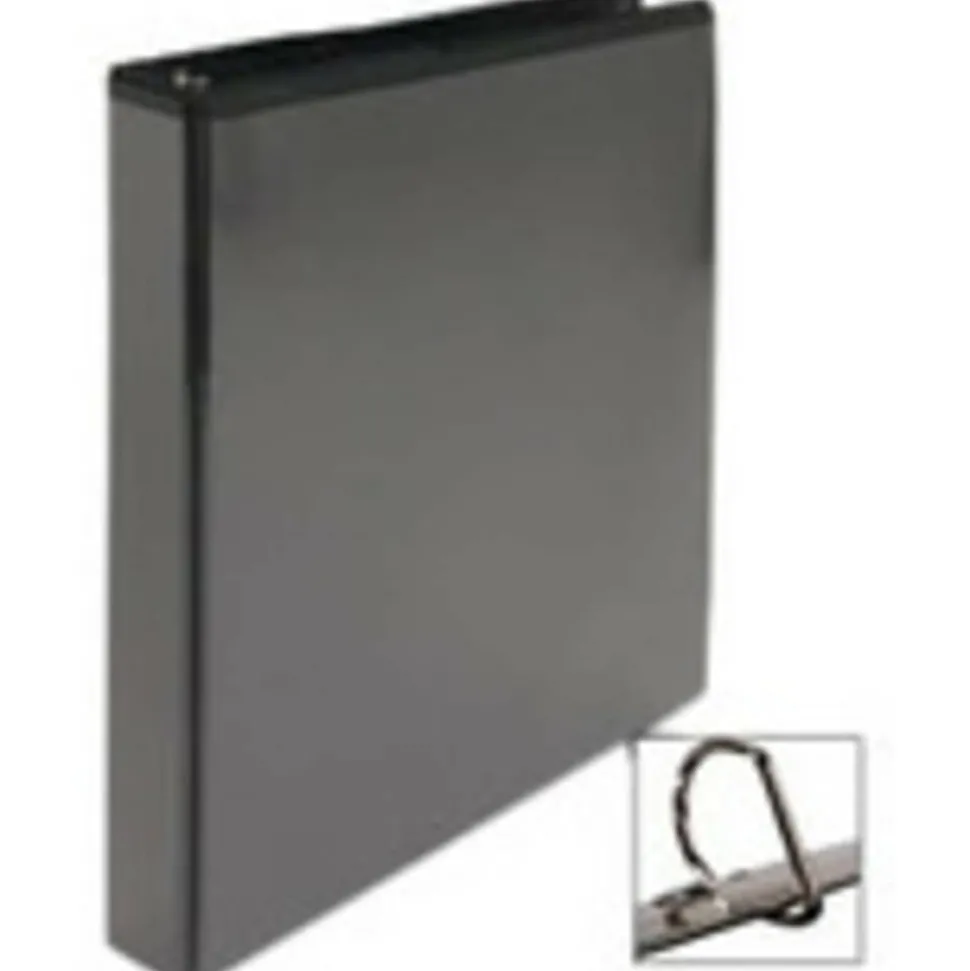 Business Source Basic View 3-Ring Binder, 2" D-Rings, Black