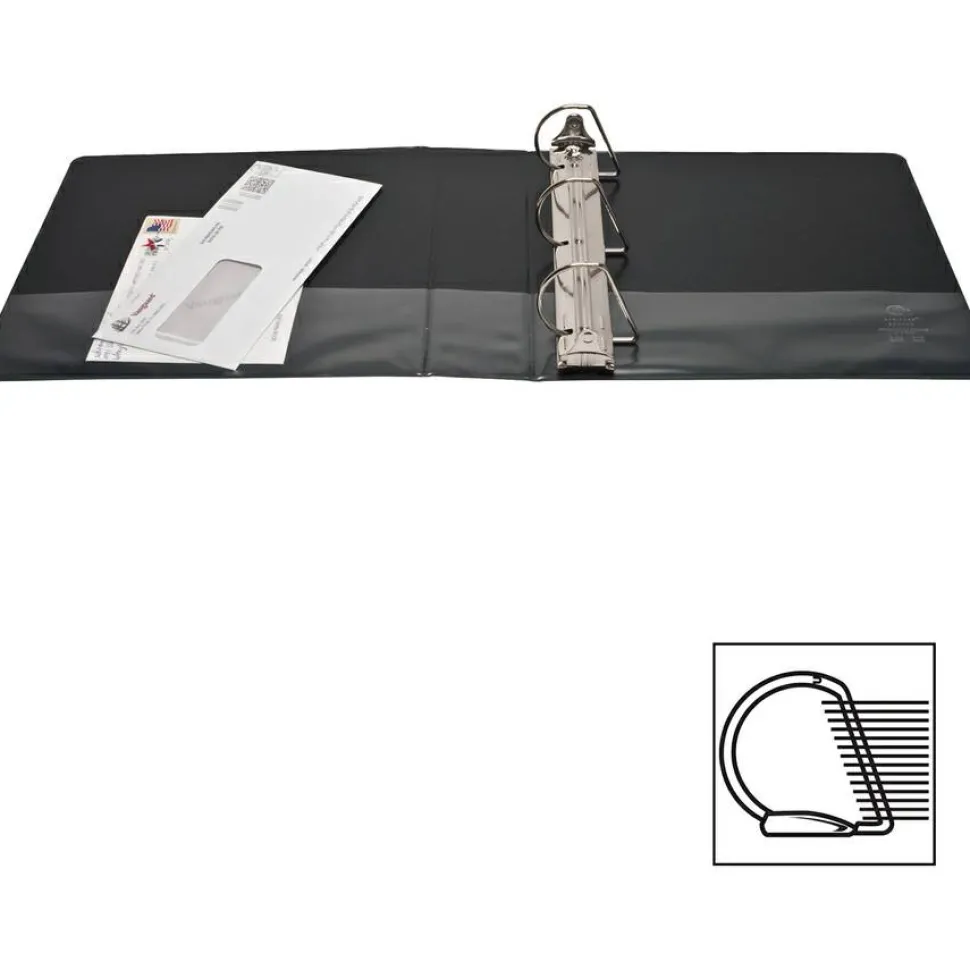 Business Source Basic View 3-Ring Binder, 2" D-Rings, Black