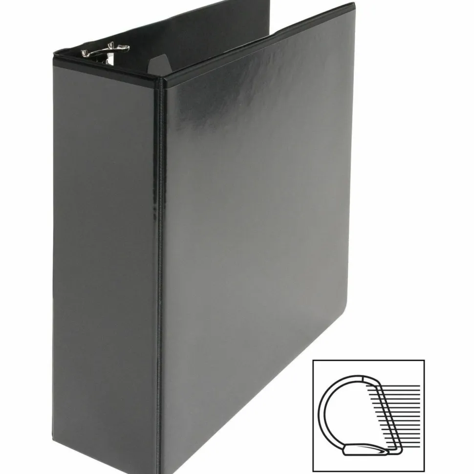 Business Source Basic View 3-Ring Binder, 3" D-Rings, Black