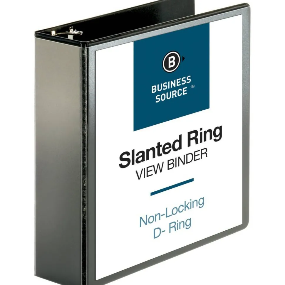 Business Source Basic View 3-Ring Binder, 3" D-Rings, Black