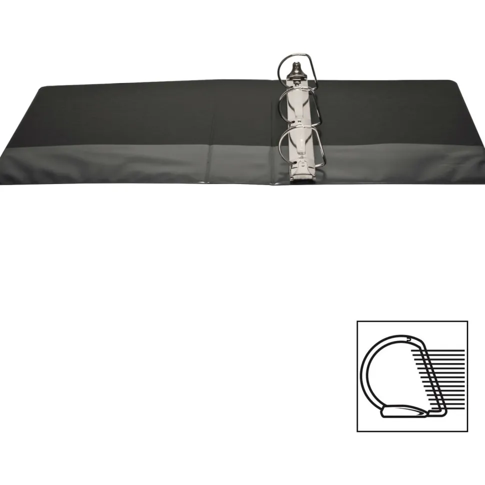Business Source Basic View 3-Ring Binder, 3" D-Rings, Black