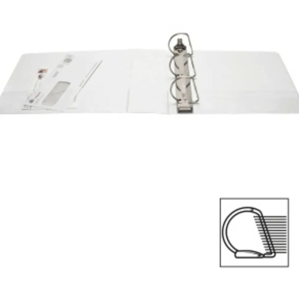 Business Source Basic View 3-Ring Binder, 3" D-Rings, White