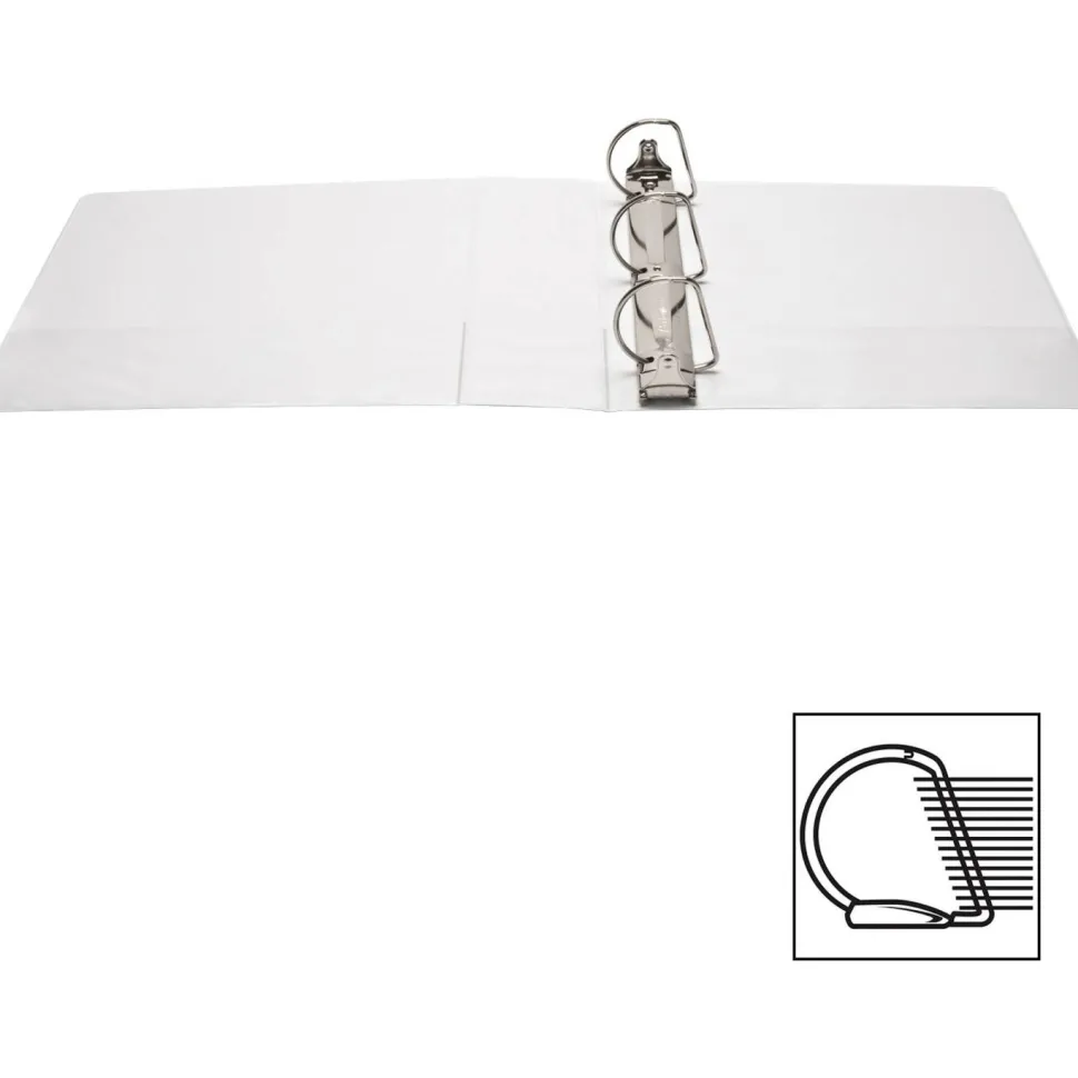 Business Source Basic View 3-Ring Binder, 3" D-Rings, White