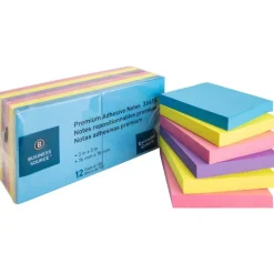 Business Source Extreme Color Adhesive Notes - 100 Sheets, 18 Pads, 3