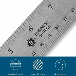 Business Source Nonskid Stainless Steel Ruler - 12