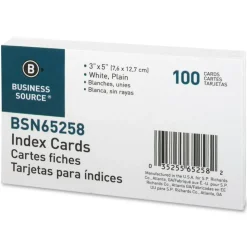 Business Source Plain Index Cards - 5