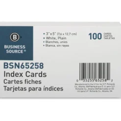 Business Source Plain Index Cards - 5