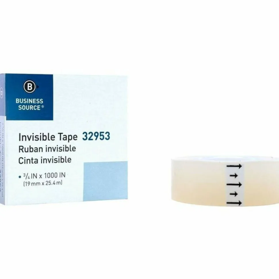 Business Source Premium Invisible Tape Value Pack - 27.78 yd x 0.75"- 1" Core - Clear - - 32953
