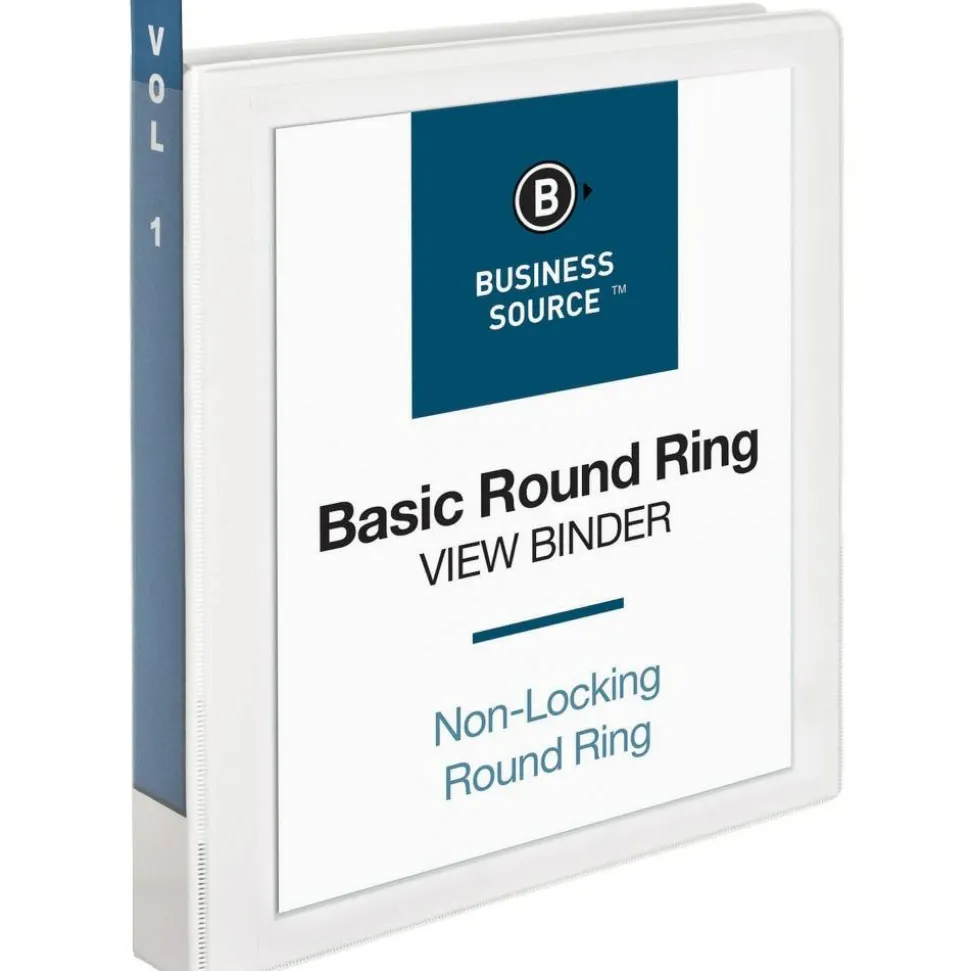 Business Source Round-ring View Binder - 1" Binder Capacity - Letter - 8 1/2"x11" Sheet Size - Round Ring Fastener(s) - 09953CT