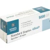 Business Source Standard Staples - 1/4" Leg - 1/2" Crown - Holds 30 Sheet(s) - Chisel Point - Silver - 210 Per Strip - 5000 / Box