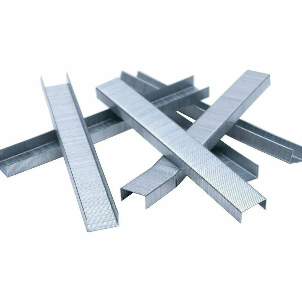 Business Source Standard Staples - 1/4" Leg - 1/2" Crown - Holds 30 Sheet(s) - Chisel Point - Silver - 210 Per Strip - 5000 / Box
