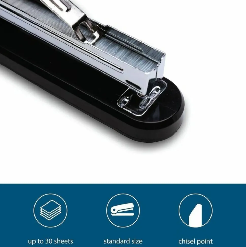 Business Source Standard Staples - 1/4" Leg - 1/2" Crown - Holds 30 Sheet(s) - Chisel Point - Silver - 210 Per Strip - 5000 / Box