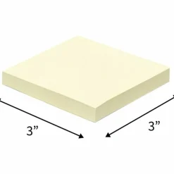 Business Source Yellow Repostionable Adhesive Notes - 3" x 3" - 100 Sheets - Square - Yellow, 24/Pack