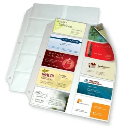 Business Collection Card File Binder Refill Pages, 8 1/2" x 11", Pack Of 10
