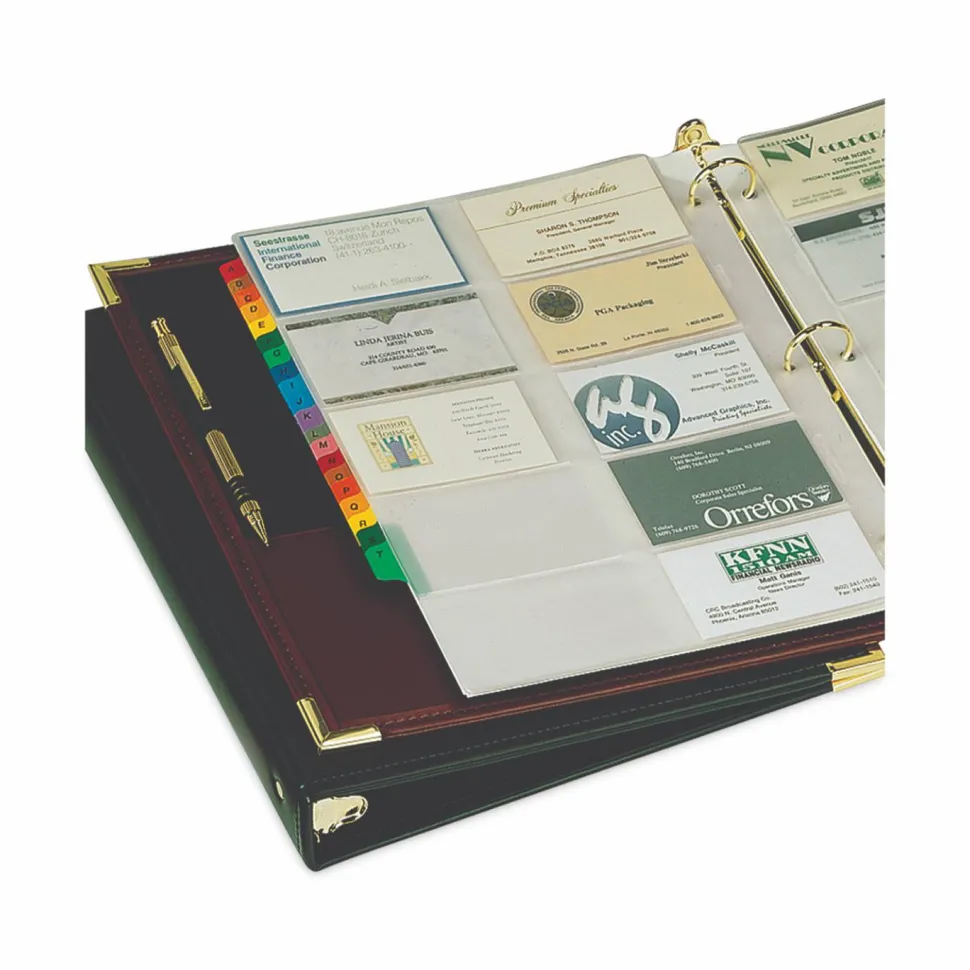Business Collection Card File Binder Refill Pages, 8 1/2" x 11", Pack Of 10