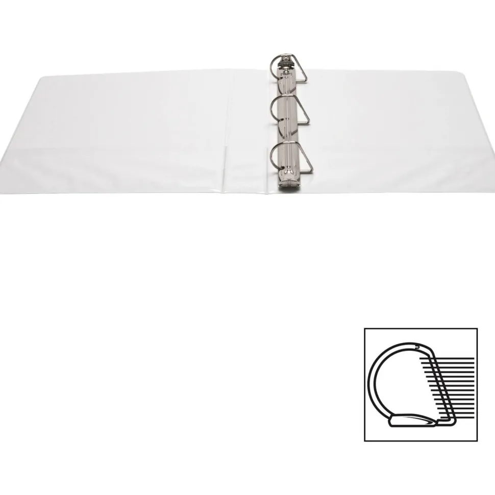 Business Source Basic D-Ring White View Binders, 1 1/2" Ring, 8 1/2" x 11", White