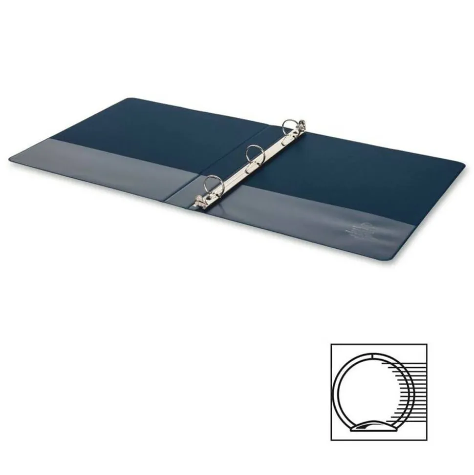 Business Source Basic 3-Ring Binder, Letter-Size, 1" Round Rings, Dark Blue
