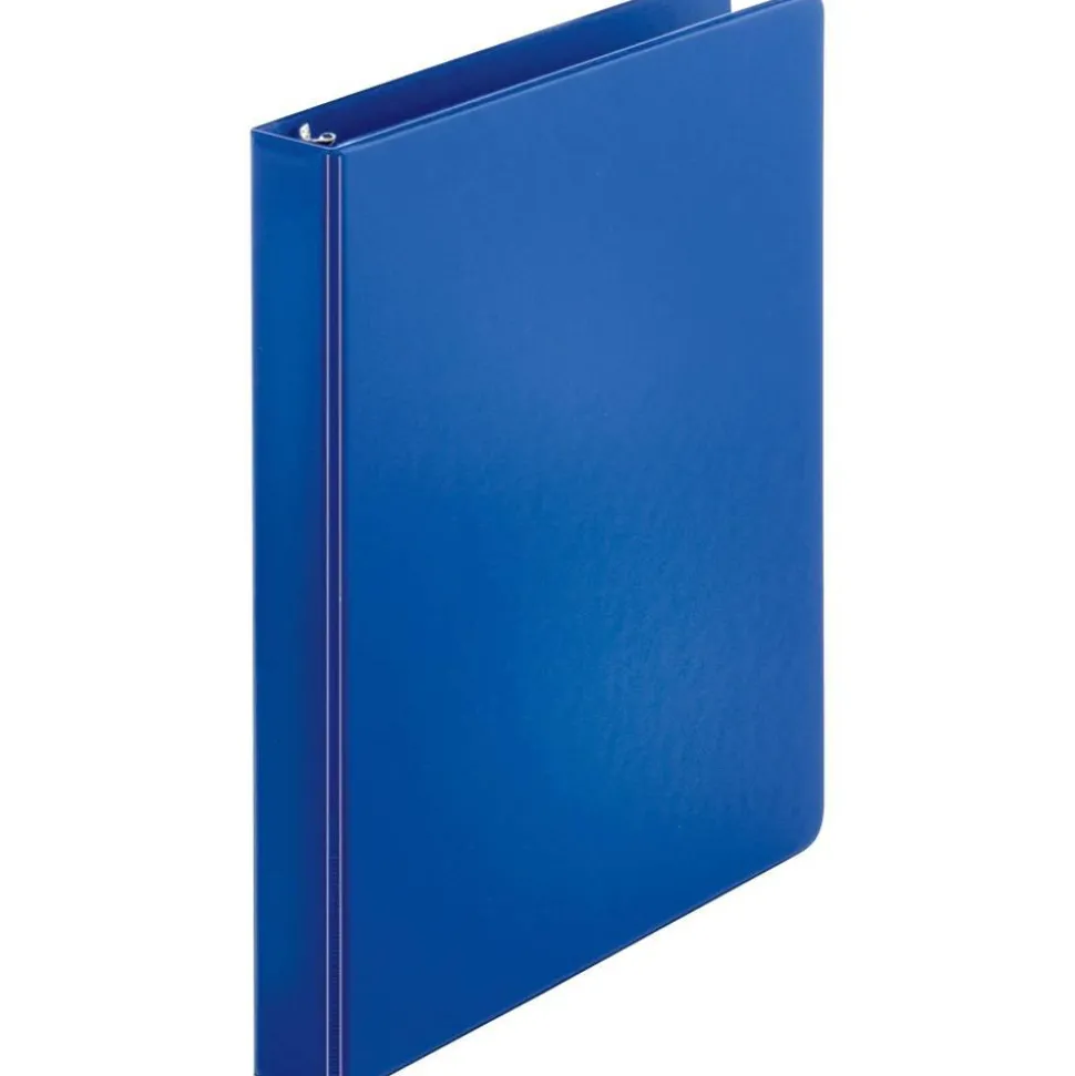 Business Source Basic 3-Ring Binder, Letter-Size, 1" Round Rings, Dark Blue