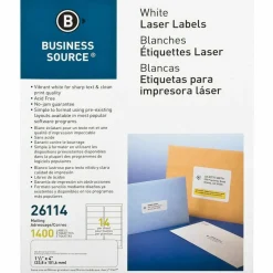 Business Source Bright White Premium-quality Address Labels - 1 1/3"x 4" - Permanent Adhesive - Rectangle - 26114