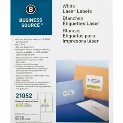 Business Source Bright White Premium-quality Address Labels - 3 1/3"x 4" - Permanent Adhesive - Rectangle - 21052