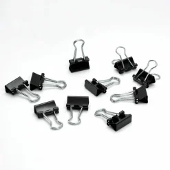 Business Source Fold-back Binder Clips - Mini - 0.6" Width - 0.25" Size Capacity - for Paper - Black - Tempered Steel - 1 Dozen/Pack - 12 / Box