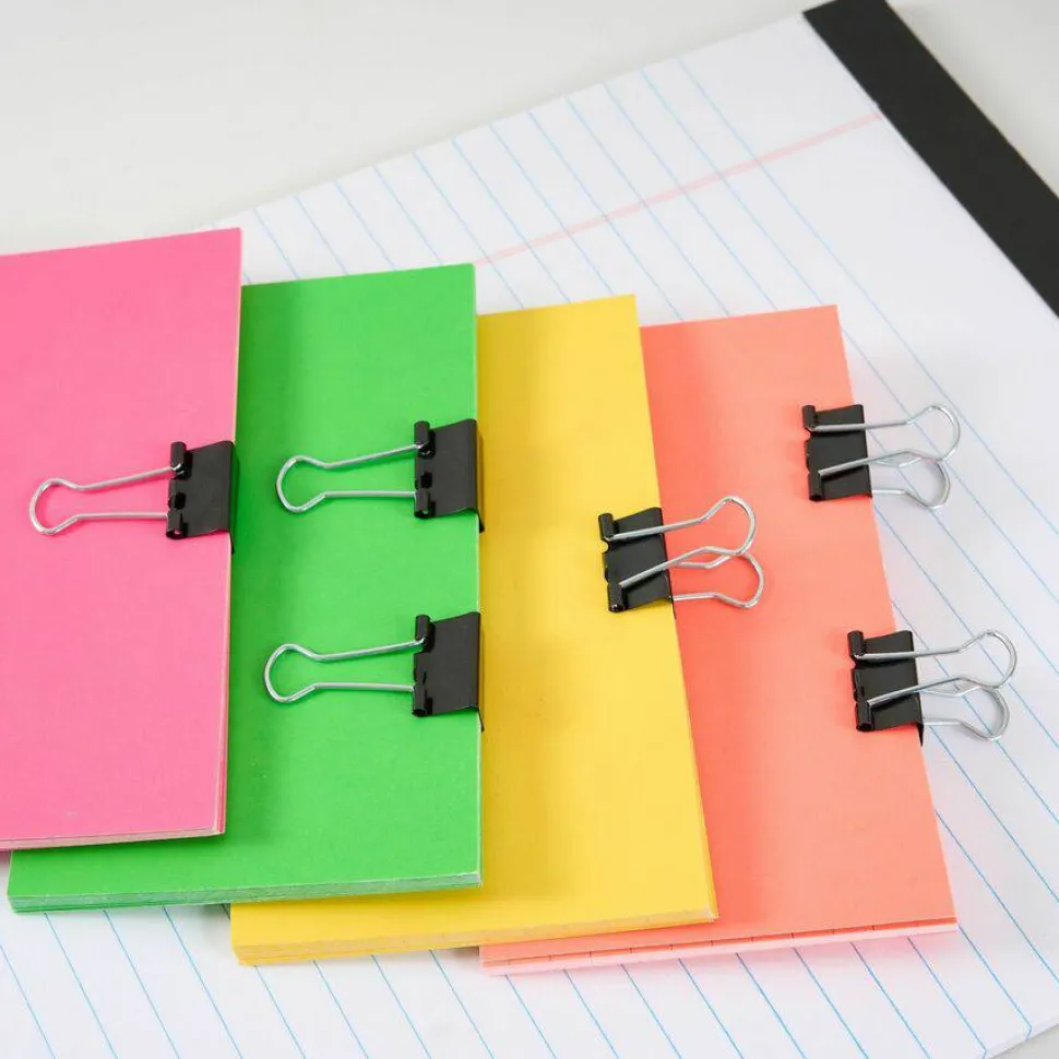 Business Source Fold-back Binder Clips - Mini - 0.6" Width - 0.25" Size Capacity - for Paper - Black - Tempered Steel - 1 Dozen/Pack - 12 / Box