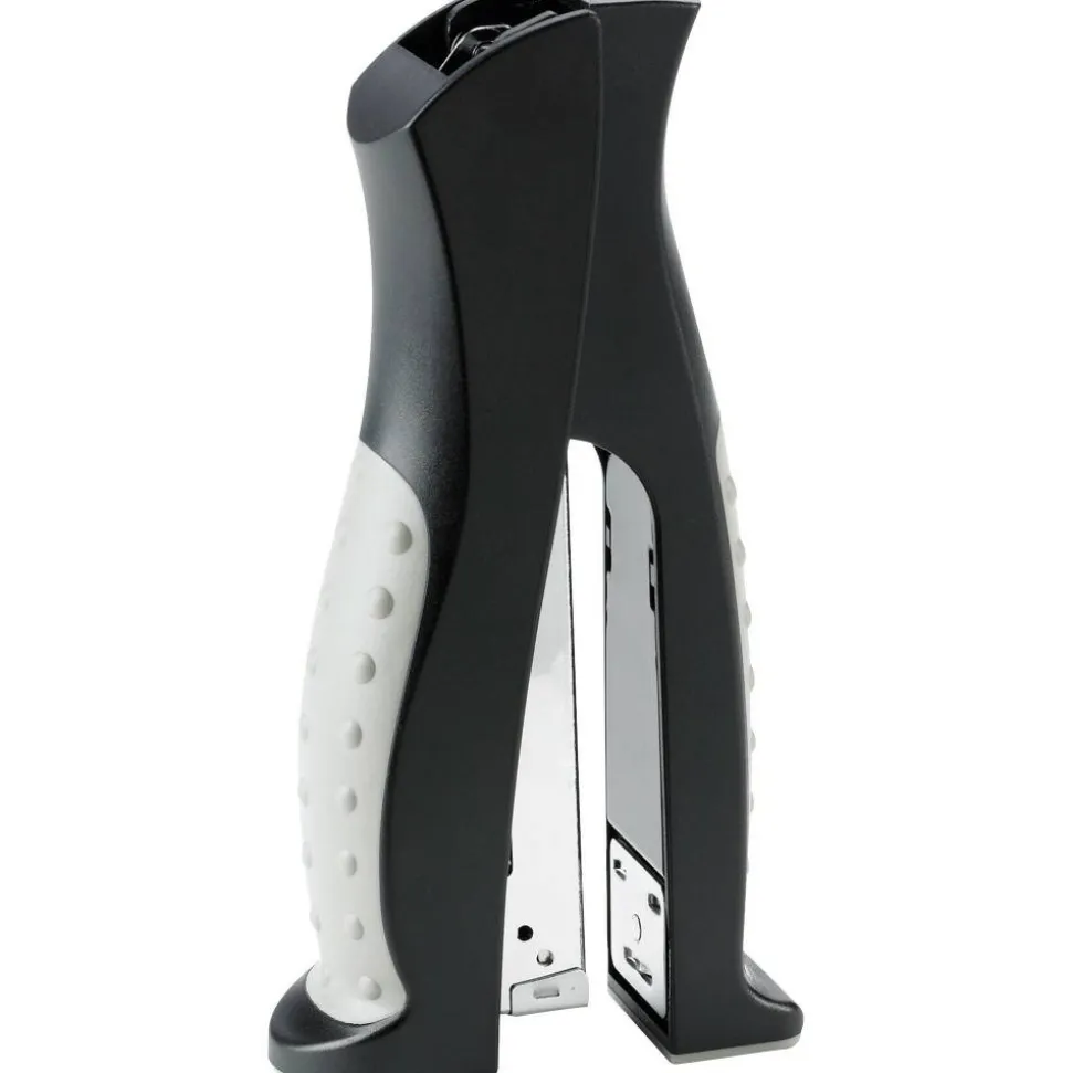 Business Source Full Strip Vertical Desk Stapler - 20 Sheets Capacity - 210 Staple Capacity - Full Strip - Gray